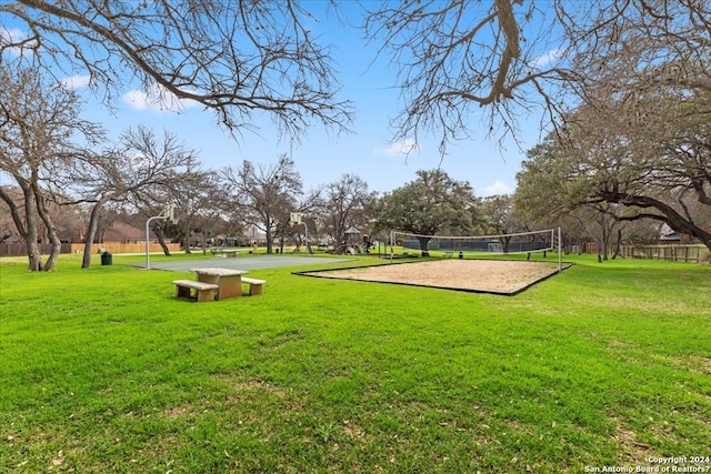 view of yard with volleyball court