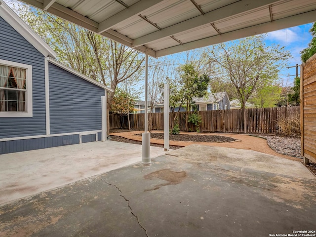 view of patio featuring a fenced backyard