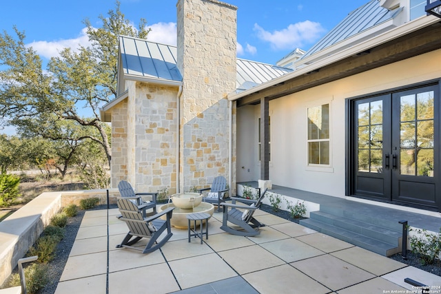 view of patio with french doors