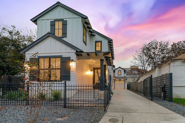 view of front of home featuring a garage