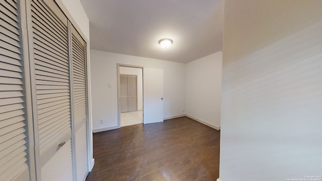 interior space with dark wood-type flooring