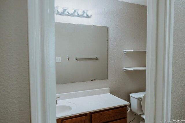 bathroom with toilet and vanity