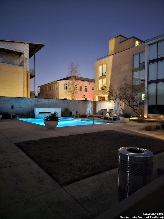 view of pool featuring central AC unit