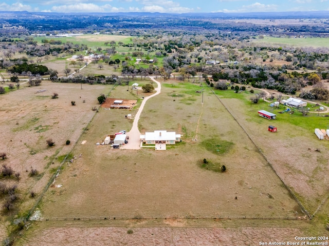 aerial view featuring a rural view