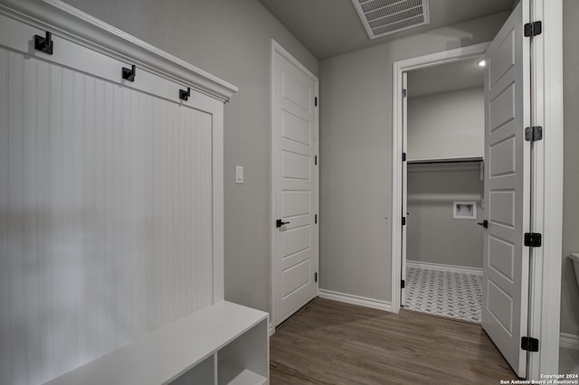 mudroom featuring hardwood / wood-style flooring