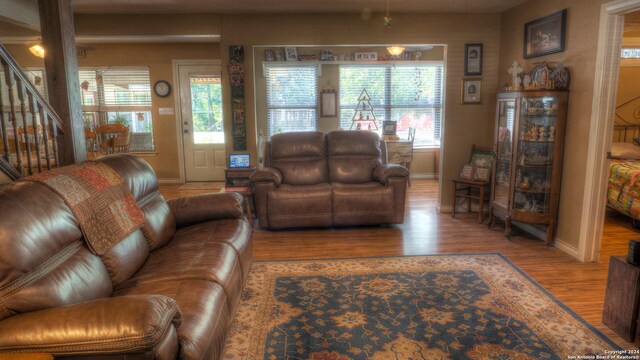 living room featuring hardwood / wood-style flooring