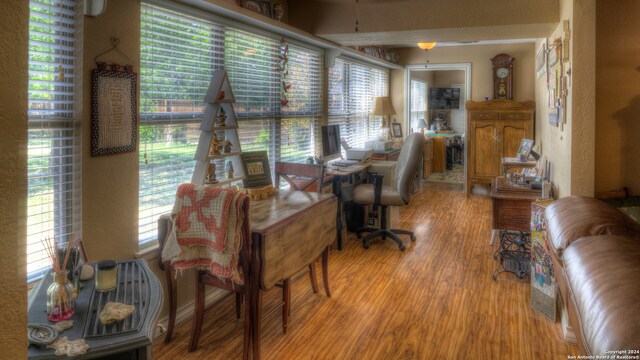 dining room with light hardwood / wood-style floors