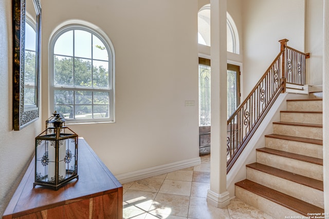 view of tiled entrance foyer