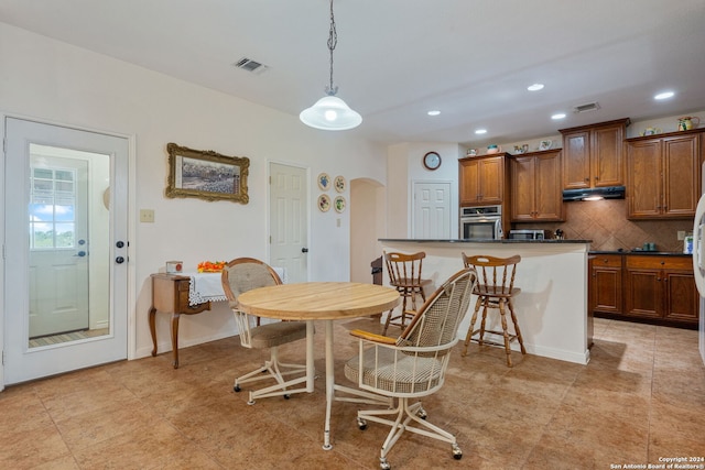 view of tiled dining area