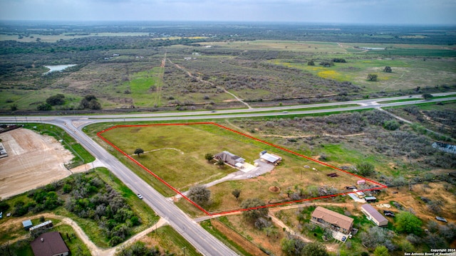 aerial view with a rural view