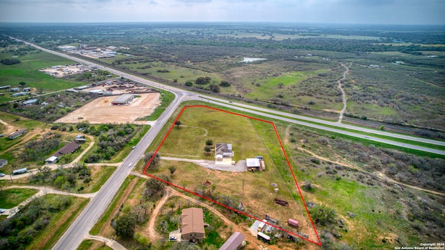 bird's eye view with a rural view