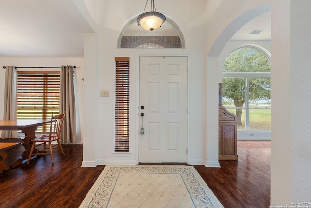 entryway featuring dark hardwood / wood-style flooring