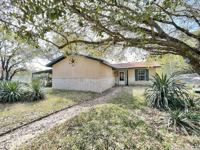 view of single story home