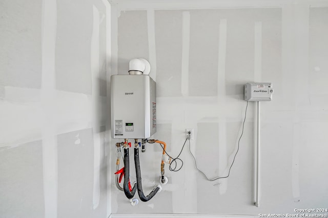 room details featuring tankless water heater