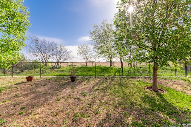 view of yard with a rural view