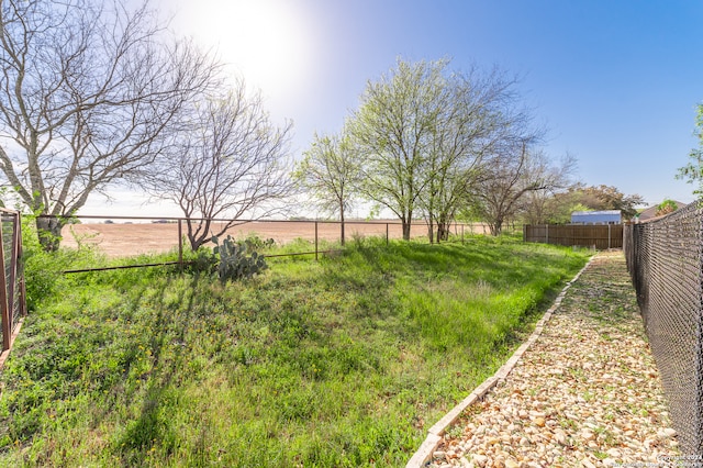 view of yard featuring a rural view