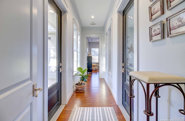 foyer featuring light wood-type flooring