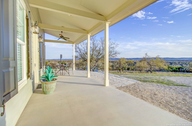 view of patio / terrace with ceiling fan