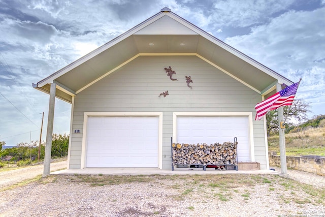 view of garage