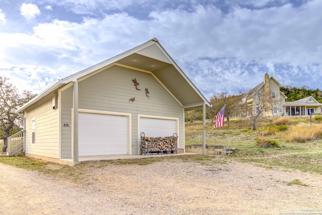 view of garage