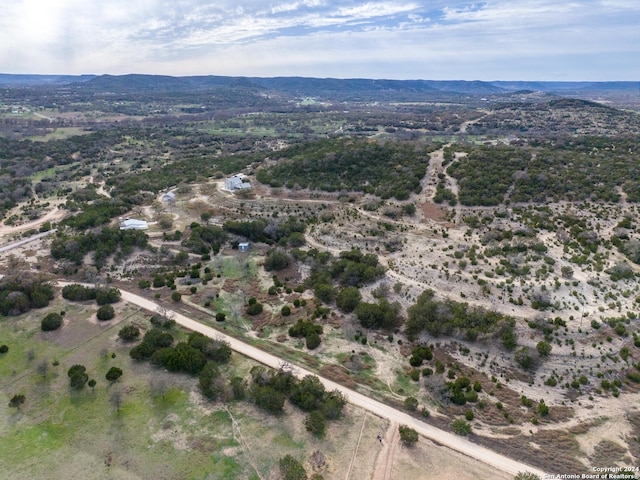 aerial view with a mountain view