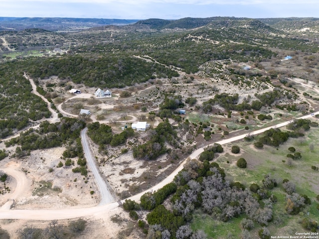 aerial view with a mountain view