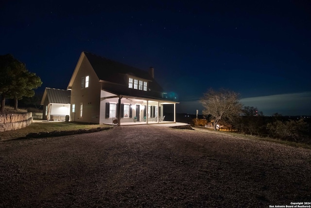 view of front of property with a patio area