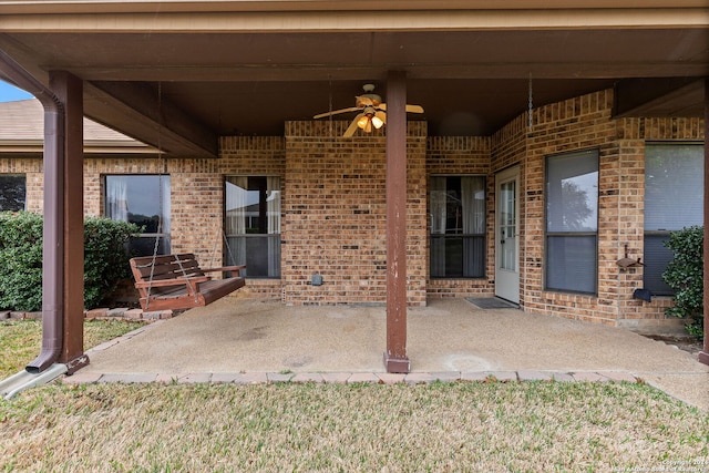 view of patio / terrace with ceiling fan