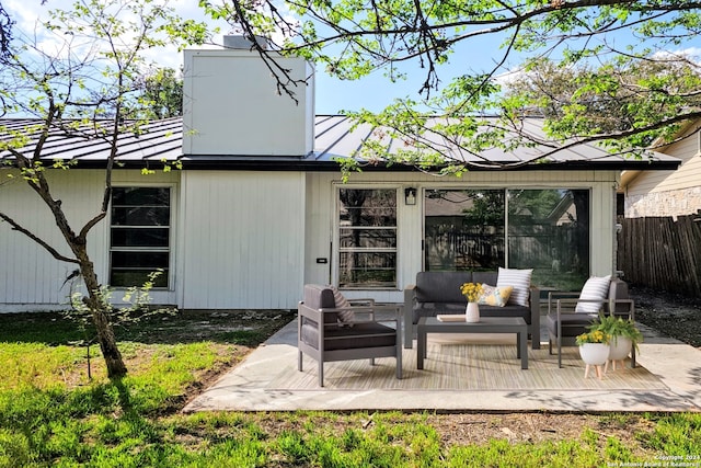 view of terrace with an outdoor living space