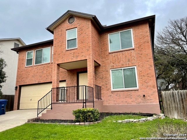 view of front of house with a garage