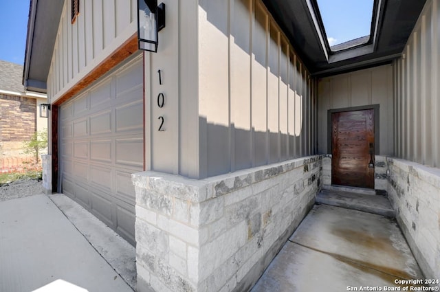 view of garage