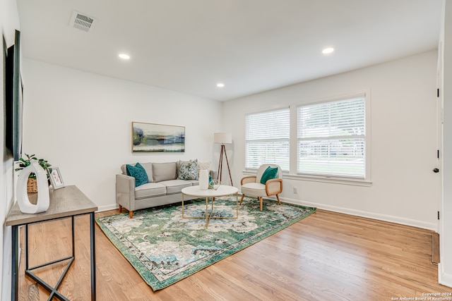 living room featuring light hardwood / wood-style floors