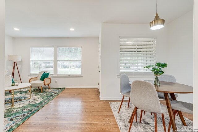 dining area featuring light hardwood / wood-style floors