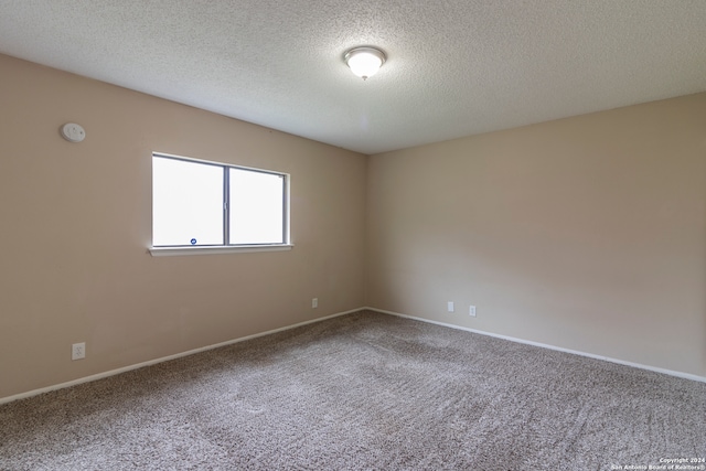 empty room featuring carpet flooring and a textured ceiling