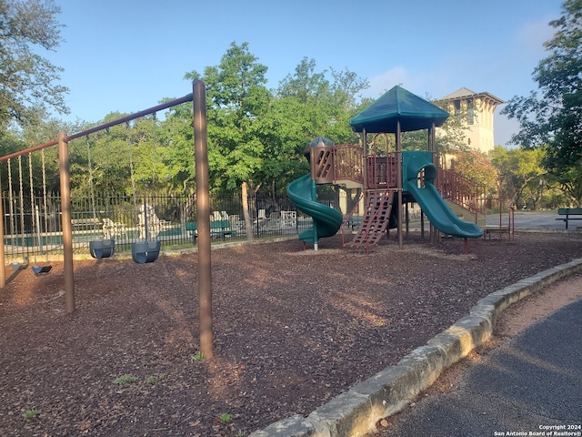 communal playground with fence