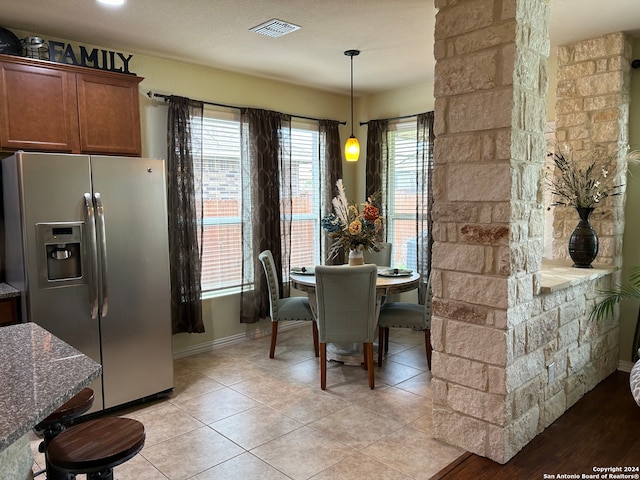 view of tiled dining room