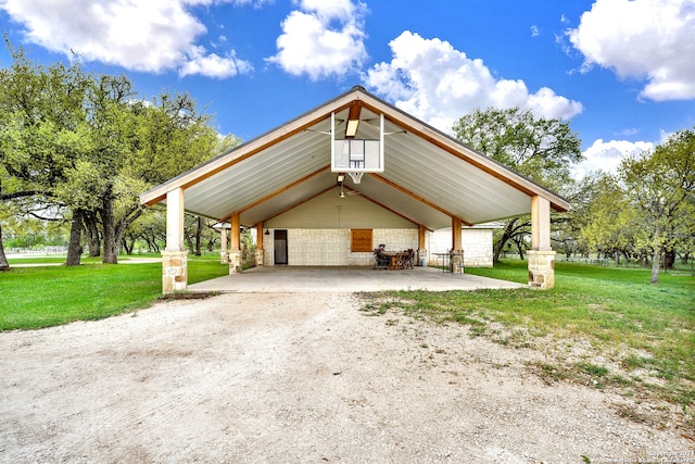 view of home's community with a lawn