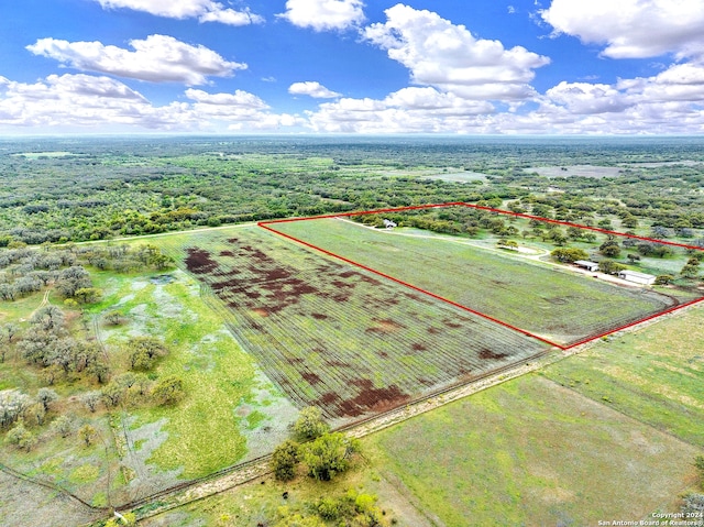 aerial view featuring a rural view