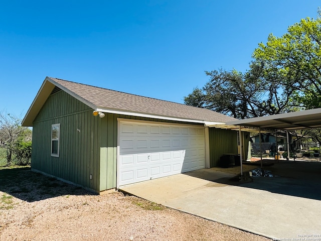 garage with wooden walls