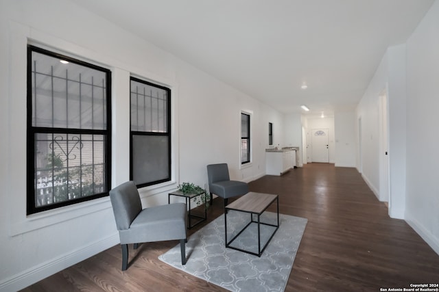 interior space featuring dark hardwood / wood-style flooring