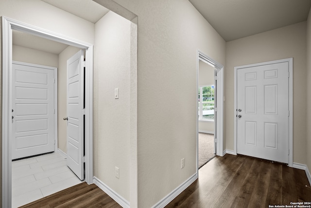 hall featuring hardwood / wood-style floors