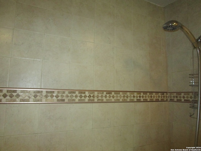 room details featuring a tile shower