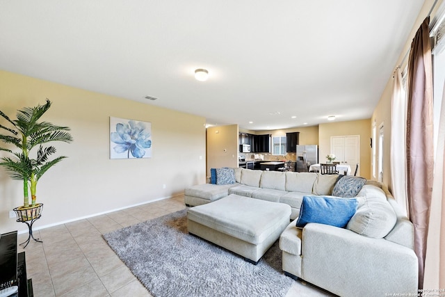 view of tiled living room