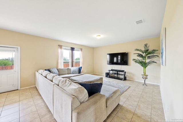 view of tiled living room