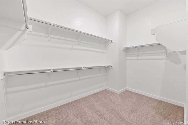 walk in closet featuring carpet floors