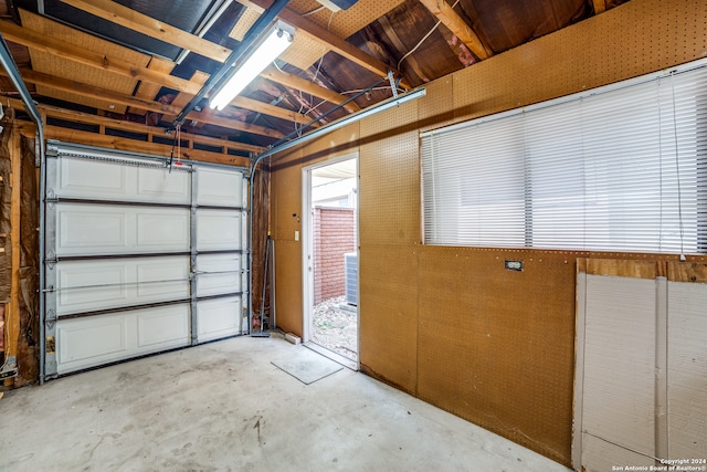 garage with central air condition unit