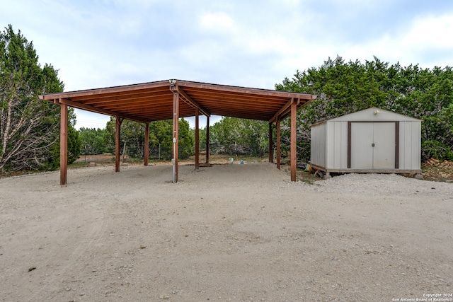 view of property's community featuring a storage unit