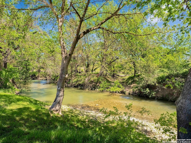 view of yard with a water view