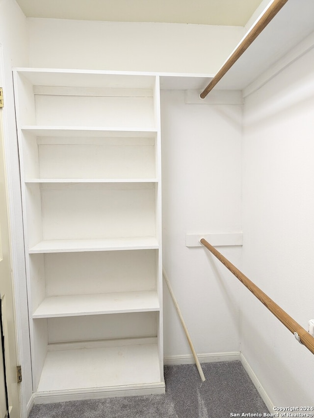 spacious closet with dark carpet