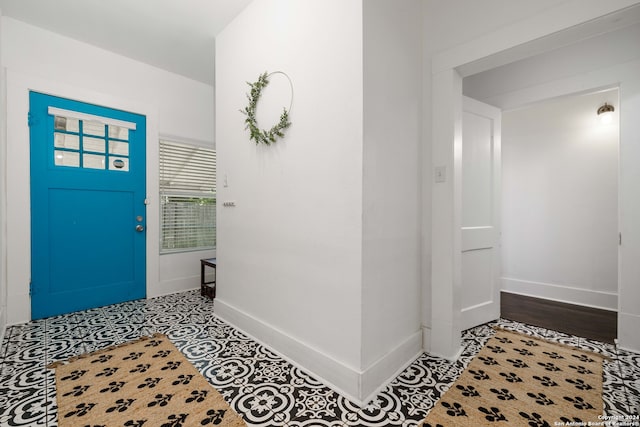 entrance foyer with light hardwood / wood-style floors